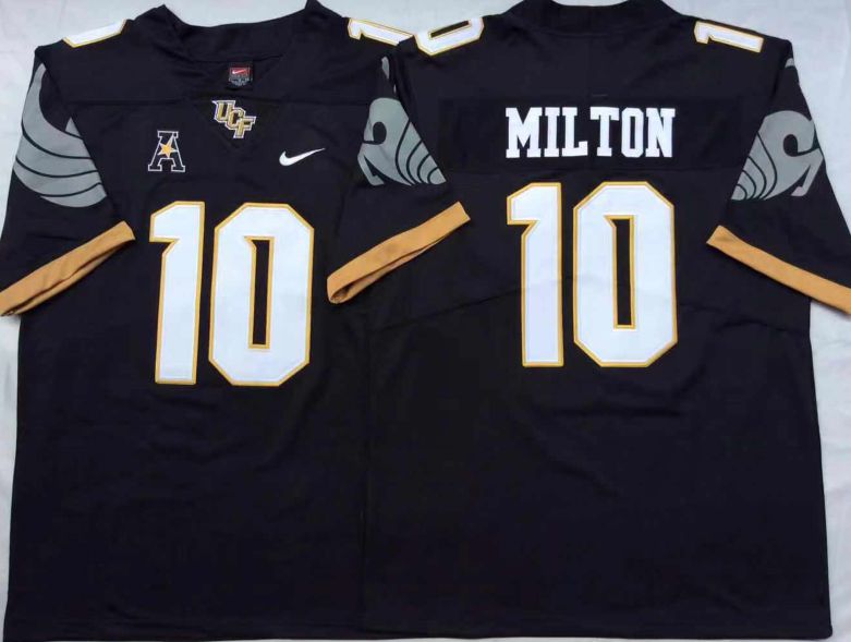Men UCF Knights #10 Milton Black 2025 Nike Limited NCAA Jersey